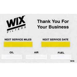 WIX Oil Change Decal